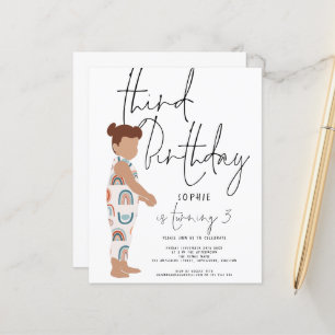 Budget Script Girl tendance 3ème anniversaire invi