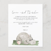 Budget Script Hippo Baby shower amour et merci