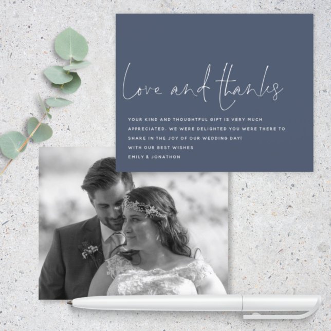 Budget Script Love Thanks Photo Mariage Navy (Créateur téléchargé)