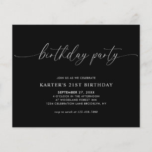 BUDGET Script minimal Noir Blanc Adulte Anniversai