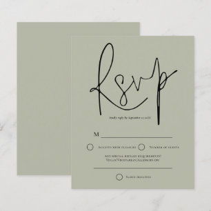 Budget Script Pale Sage Vert Mariage RSVP