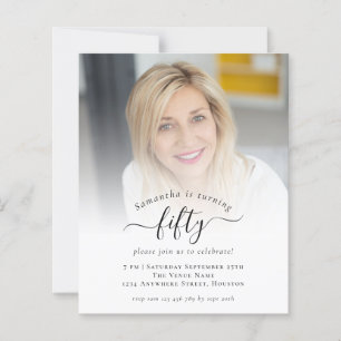 Budget Script photo 50e anniversaire Invitation de