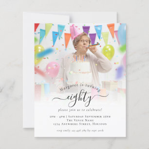 Budget Script photo 80e anniversaire Invitation de