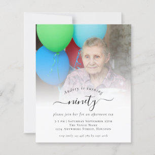 Budget Script photo 90e anniversaire Invitation de