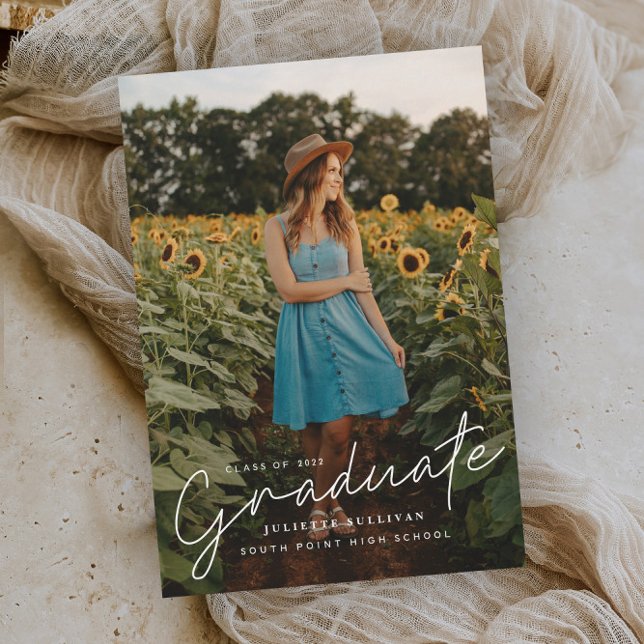 Budget Script Simple Photo Graduation Invitations (Créateur téléchargé)