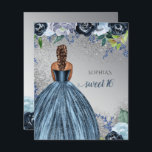 Budget Silver Blue Robe Sweet 16 anniversaire<br><div class="desc">Parties scintillant Bleue Argent Robe étincelante Douce 16 Anniversaire Invitation</div>