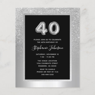 Budget Silver Foil 40e anniversaire de fête Invita