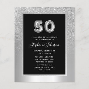 Budget Silver Foil 50e anniversaire Invitation de 