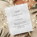 Budget silver glitter elegant wedding invitation<br><div class="desc">A modern,  elegant and minimalist wedding invitation.  Faux silver metallic looking background decorated with faux glitter dust. Personalize and add your names and wedding details. Black colored letters.</div>