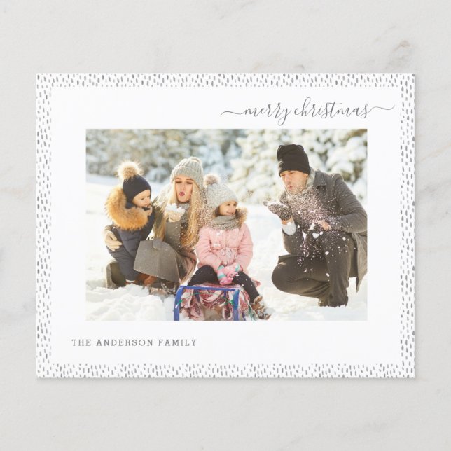 Budget Silver Joyeux Noël Carte photo moderne (Devant)
