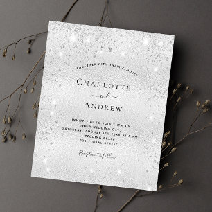 Budget Silver QR code RSVP faire-part de mariage