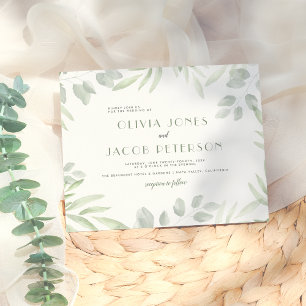 Budget Simple Aquarelle Foliage Mariage botanique