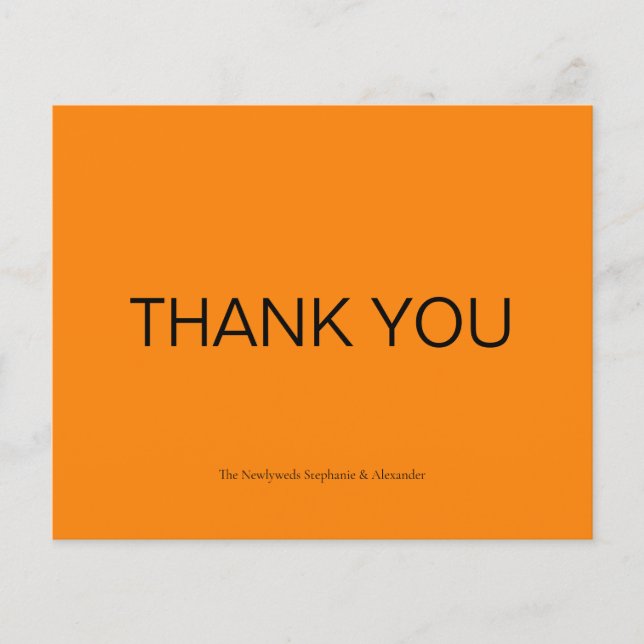 Budget Simple Automne Orange Carte de remerciement (Devant)