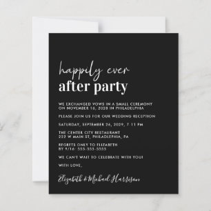 Budget Simple Black Wedding Réception Invitation