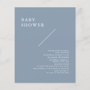 Budget Simple Bleu Moderne Baby shower Invitation
