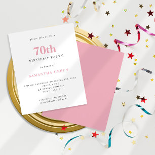 Budget Simple Blush rose 70e anniversaire Invitati