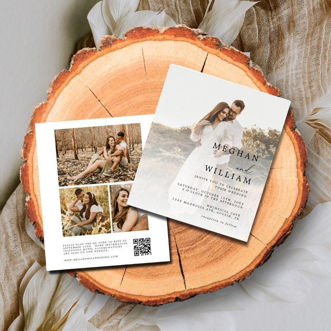 Budget Simple Calligraphie Code Qr Photo Mariage (Créateur téléchargé)