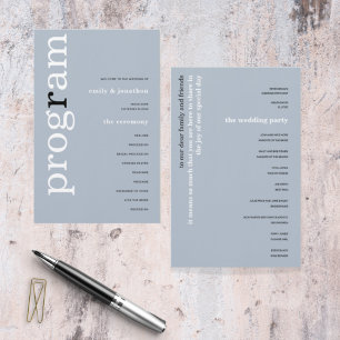 BUDGET Simple Dusty Blue Texte Programme de mariag