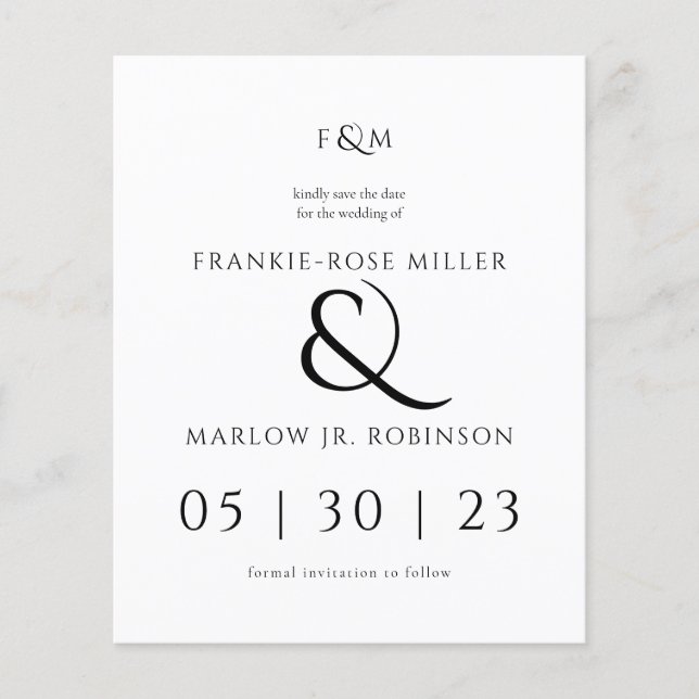 Budget Simple Elegant Non Photo Enregistrer la dat (Devant)