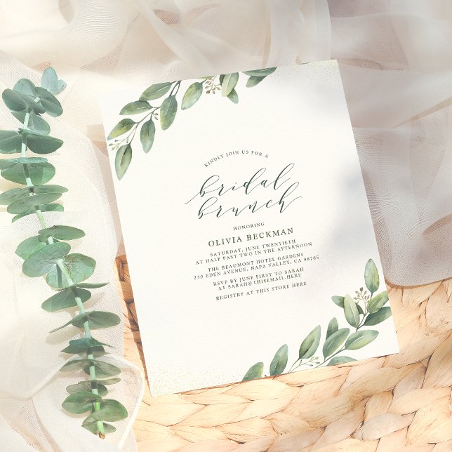 Budget Simple Eucalyptus Green Brunch nuptial (Créateur téléchargé)