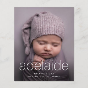 Budget Simple faire-part de naissance photo