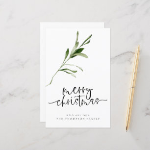 Budget Simple Feuilles Joyeux Noël Carte de vacanc