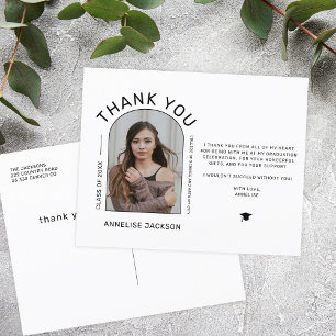 Budget simple graduation photo merci carte postale