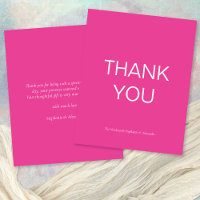 Budget Simple Hot rose Carte de remerciements pers
