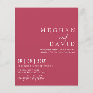 Budget Simple Magenta Faire-part de mariage