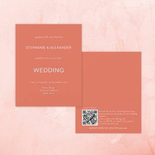 Budget Simple Mariage en terre cuite QR Code Invit