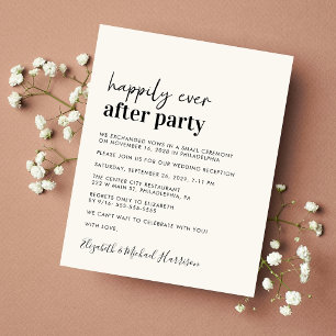 Budget Simple Mariage Réception Cream Invitation