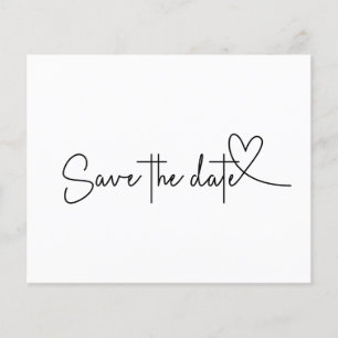 Budget Simple Minimal Plain Blanc Save the Date
