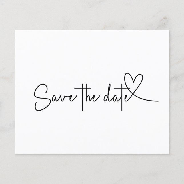 Budget Simple Minimal Plain Blanc Save the Date (Devant)
