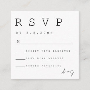 Budget Simple Minimaliste Mariage Cartes RSVP