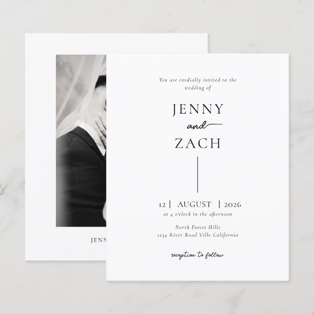 BUDGET Simple Modern Photo Wedding (Devant / Derrière)