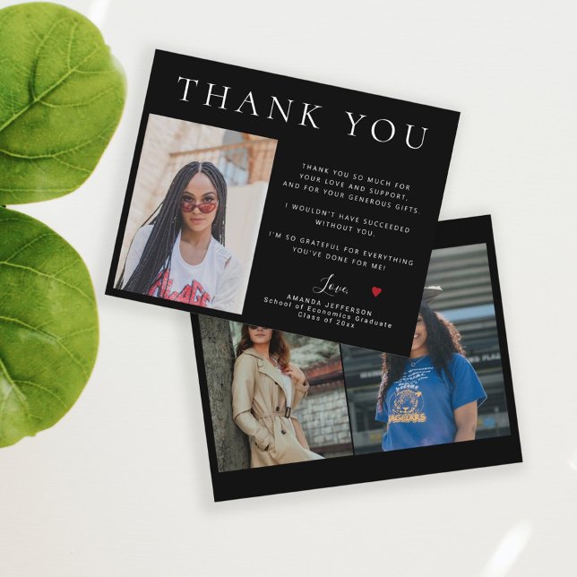 Budget simple moderne 3 photos graduation merci (Créateur téléchargé)