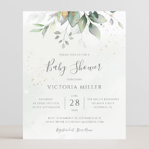 Budget Simple Moderne Baby shower de verdure Invit