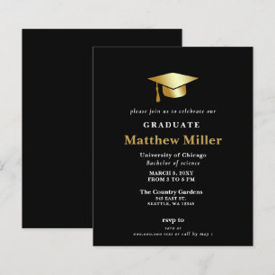Budget Simple Moderne Invitation à la graduation