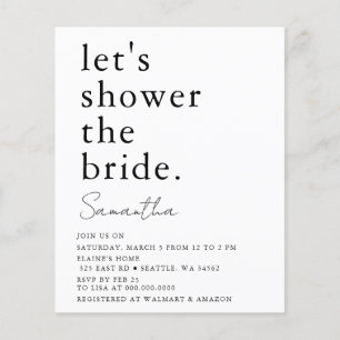 Budget Simple Moderne Invitation De Douche Nuptial
