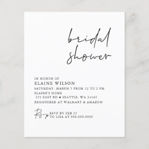 Budget Simple Moderne Invitation De Douche Nuptial