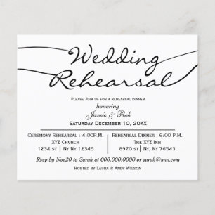 Budget Simple Moderne Répétition Dîner Invitation