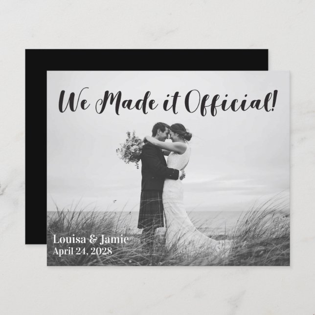 BUDGET simple Nous l'avons rendu Faire-part offici (Devant / Derrière)