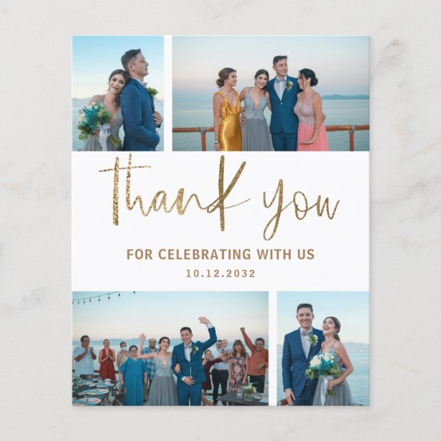 Budget Simple Photo Collage Merci Mariage (Devant)