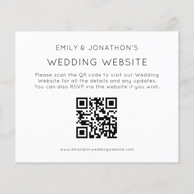 Budget Simple QR Code Mariage Site Web Encl (Devant)