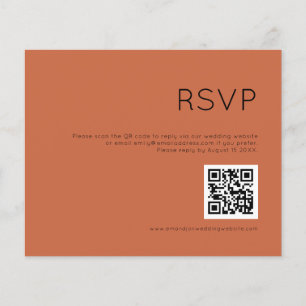 Budget Simple QR Code Terracotta Mariage RSVP