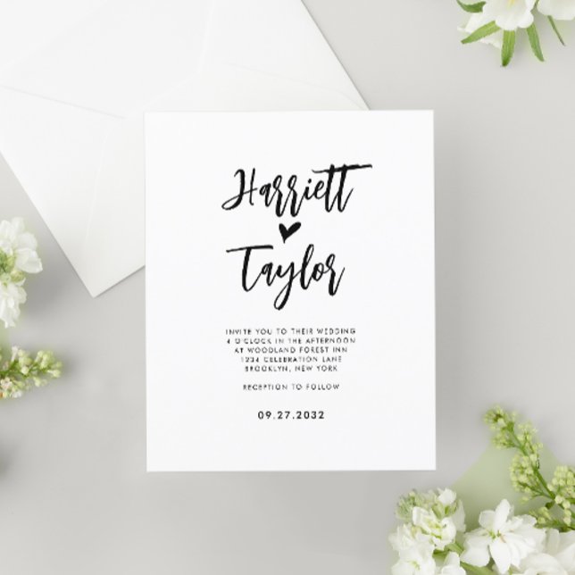 BUDGET Simple Romantique Lovely Mariage de script  (Créateur téléchargé)