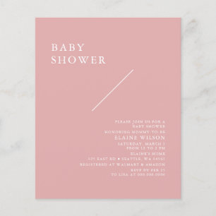 Budget Simple Rose Moderne Baby shower Invitation