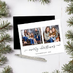 BUDGET Simple Script Joyeux Noël Photo<br><div class="desc">BUDGET Simple Script Modern Joyeux Noël Photo Holiday Card avec deux de vos photos préférées et un script simple mais élégant Joyeux voeux de Noël. Le dos est un noir élégant et simple. Parfait pour vos cartes de fin de année cette année ! **Notre papier BUDGET est plus petit, plus...</div>