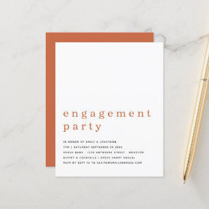 Budget Simple Terracotta Engagement Invitation