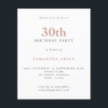 Budget Simple Texte Blush 30e Invitation anniversa<br><div class="desc">Budget Simple Texte Blush 30th Birthday Invitation. Un rapport qualité/prix inférieur 4, 5 x 5, 6 pouces alternative par défaut à l'option semi-brillant qui est recommandé pour les invitations et est une épaisseur similaire à une carte postale. L'option satin est beaucoup plus mince papier mieux pour les enceintes.</div>